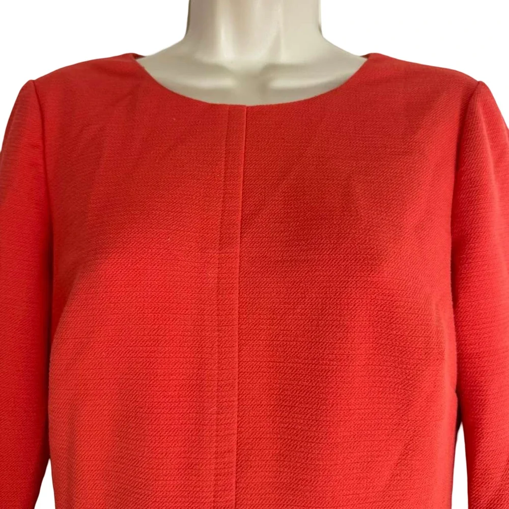 J Crew Womens Bell Sleeve Stretch Exposed Zipper Mini Dress Coral Pink sz 4